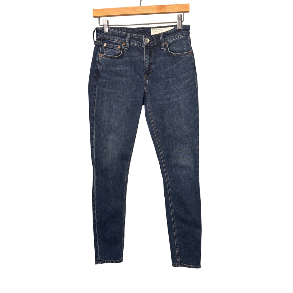 Rag & Bone Cate Mid-Rise Skinny Jeans 25 Chelsea Dark Wash Minimalist Chic